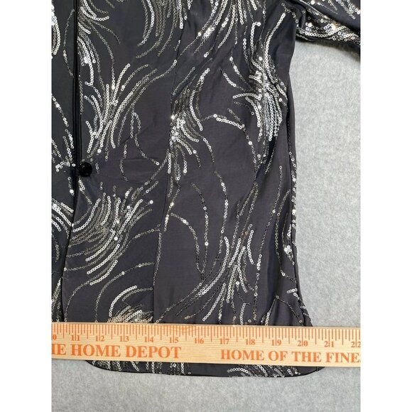 Alex Evenings Ladies Jacket and Camisole Set Grey with Sequins Size Petite Large - Picture 14 of 16